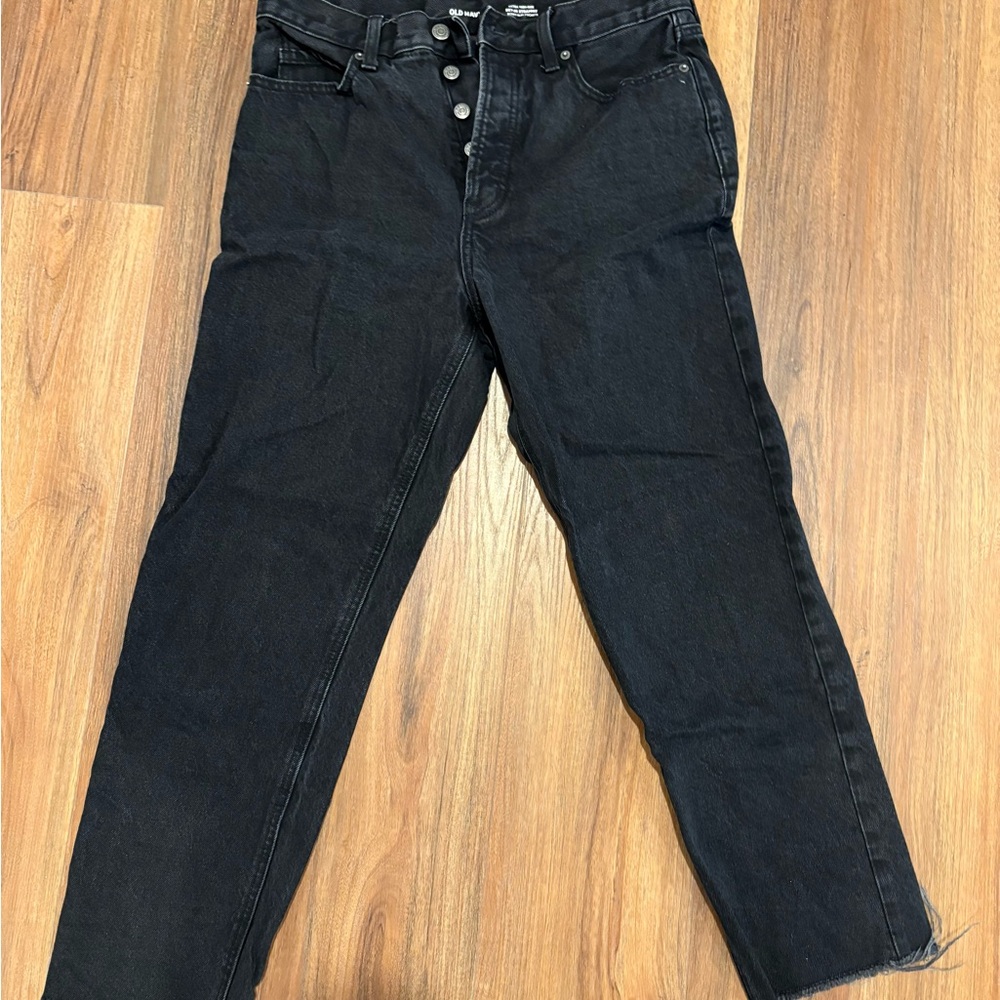 Old Navy Black Straight-Leg Jeans